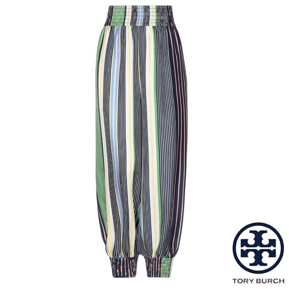 TORY BURCH **NWT** Field Day Stripe Silk Pants - Picture 11 of 14